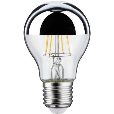Une ampoule transparente avec des filaments jaunes visibles et une base argentée.
