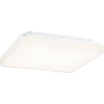Plafonnier carré blanc aux angles arrondis ; design moderne et minimaliste pour espaces de vie.