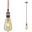 Paulmann Eldar 50386 Plafonnier LED E27 rouge, nickel (brossé)