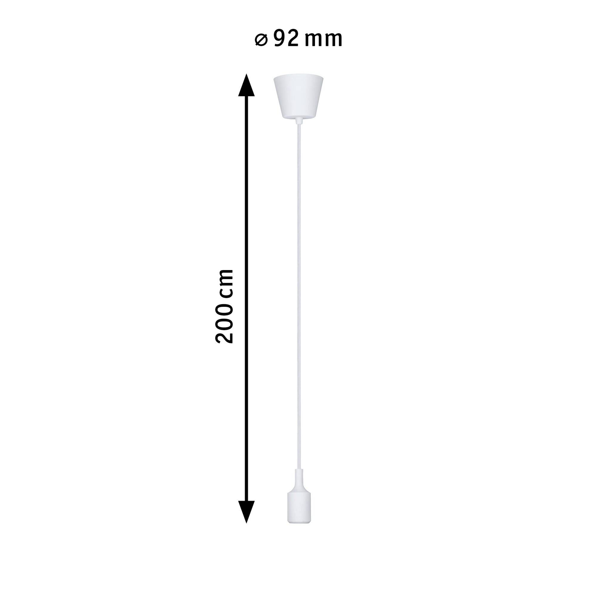 Un câble de suspension blanc d'un diamètre de 92 mm et d'une longueur de 200 cm.