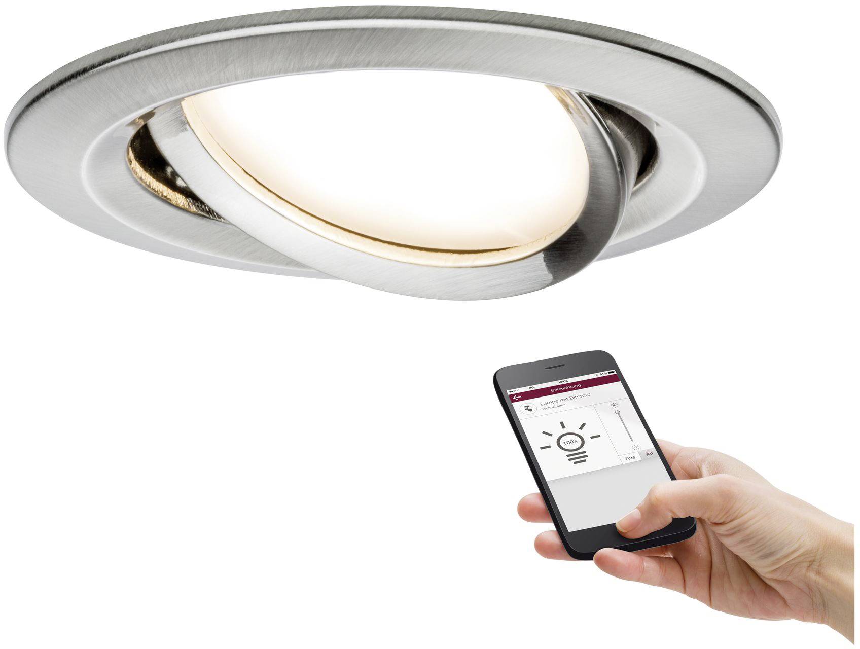 Paulmann 92958 Luminaire à LED encastrable LED 6 W fer (brossé)