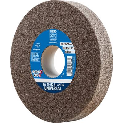 Disque abrasif rond avec centre bleu, étiqueté comme Universel pour diverses applications de ponçage. Grain 36.