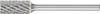 PFERD TOOLS 21200483 Fraise sur tige Carbure de tungstène cylindre avec denture frontale Longueur 43 mm Dimension produit, Ø 6 mm Longueur de travail 13 mm Diamètre de tige 3 mm 1 pièce