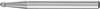 PFERD TOOLS 21211023 Fraise sur tige Carbure de tungstène boule 2 mm Longueur 33 mm Dimension produit, Ø 2 mm Longueur de travail 1.5 mm Diamètre de tige 3 mm 1 pièce