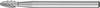 PFERD TOOLS 21202533 Fraise sur tige Carbure de tungstène flamme Longueur 37 mm Dimension produit, Ø 3 mm Longueur de travail 7 mm Diamètre de tige 3 mm 1 pièce