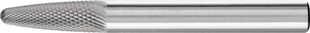 Outil métallique cylindrique à pointe striée. Utilisé dans l'usinage pour le fraisage ou la gravure précis.