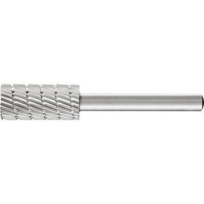 Un foret cylindrique en métal brillant avec une zone de coupe striée, adapté pour couper ou usiner des matériaux avec précision.