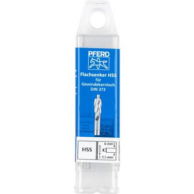 'Fraise à fileter HSS pour trou de filetage DIN 373' sur une étiquette bleue d'un emballage transparent, foret illustré, indications de dimensions.