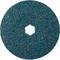 Un disque de ponçage rond de couleur bleue avec une surface rugueuse, adapté pour être utilisé avec une machine à poncer pour le traitement des matériaux.
