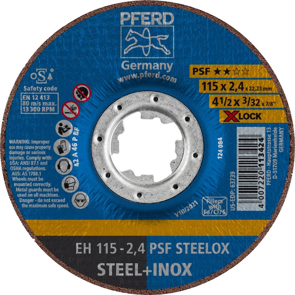 PFERD TOOLS PSF STEELOX 61740115 Disque à tronçonner à moyeu déporté 115 mm 25 pc(s) acier inoxydable, acier