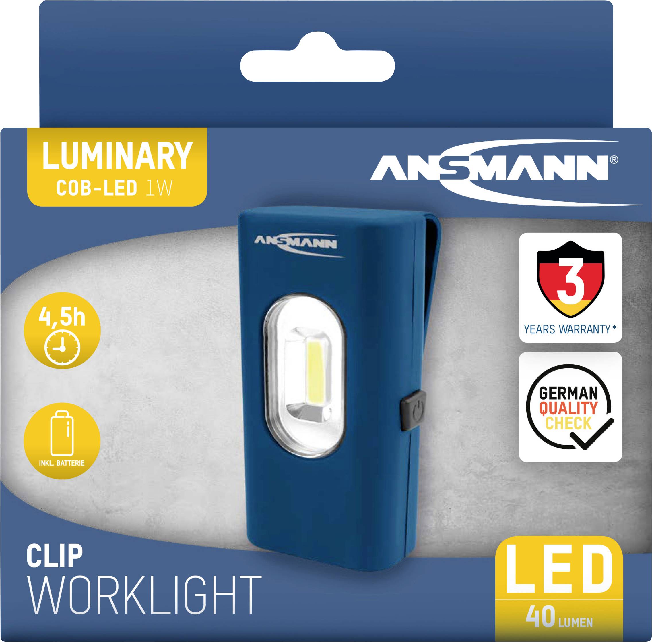 Ansmann 1600-0302 Lampe d'atelier alimentée par batterie WL30B avec clip Classe d'efficacité énergétique 2021 non pertin-5