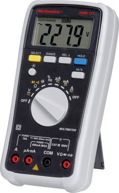 Multimetrix DMM 121 Multimètre   numérique test de continuité, avec rétroéclairage de l'écran, mémoire de valeur temporaire, mesure de capacité CAT III 600 V Affichage (nombre de points): 4000