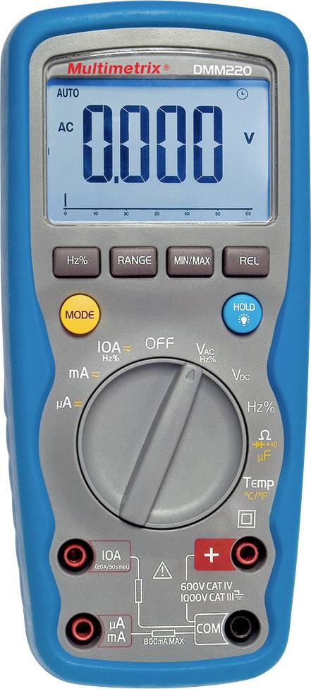 Multimetrix DMM 220 Multimètre numérique étanche (IP67) CAT III 1000 V, CAT IV 600 V Affichage (nombre de points): 6000