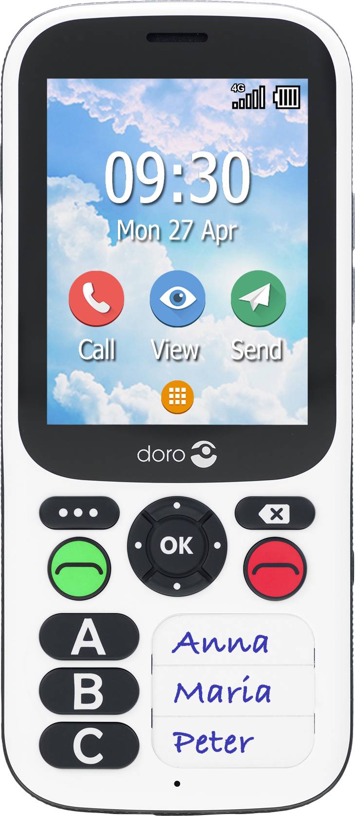 doro 780X Téléphone portable pour séniors IP54, Touche SOS noir, blanc-1