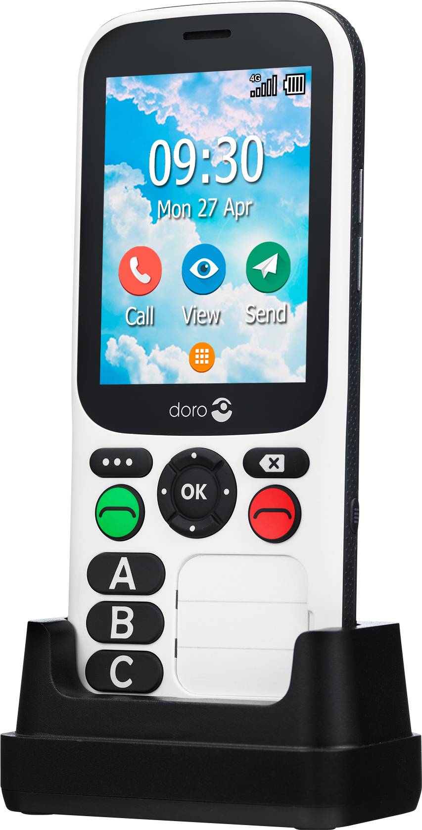 doro 780X Téléphone portable pour séniors IP54, Touche SOS noir, blanc-4