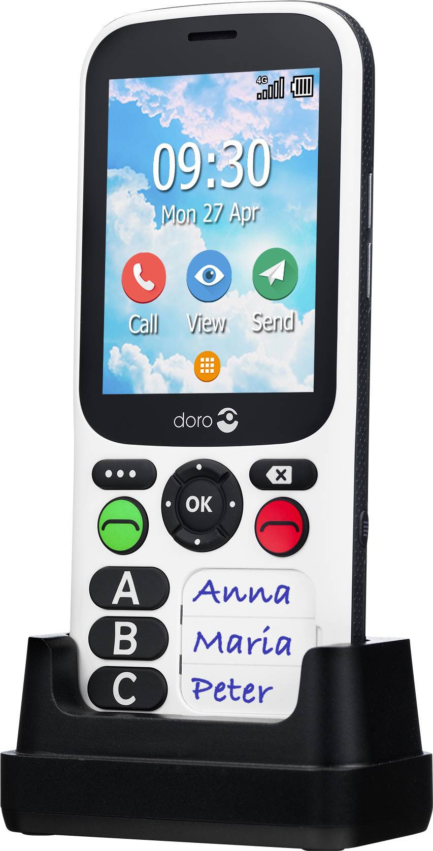 doro 780X Téléphone portable pour séniors IP54, Touche SOS noir, blanc-11