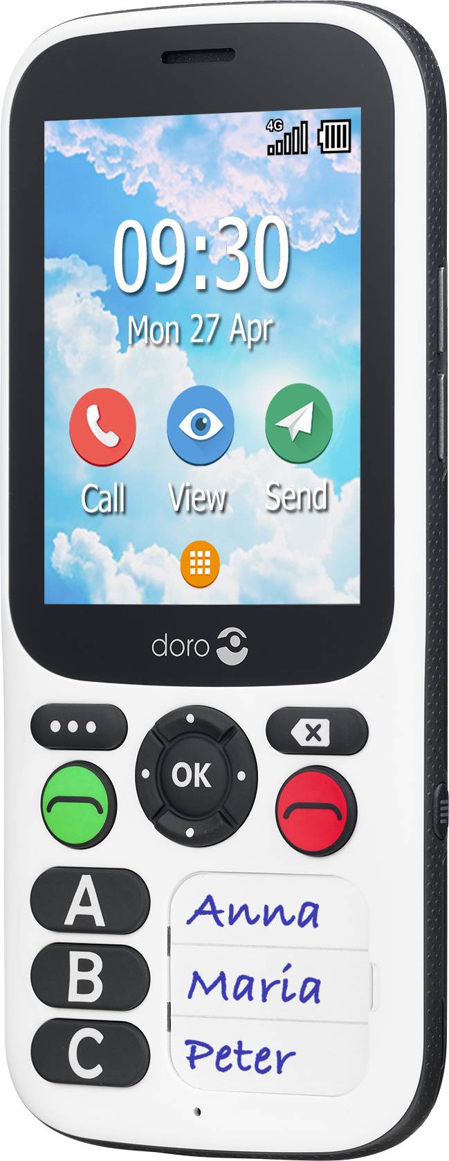 doro 780X IUP Téléphone portable pour séniors IP54, Touche SOS noir, blanc-3