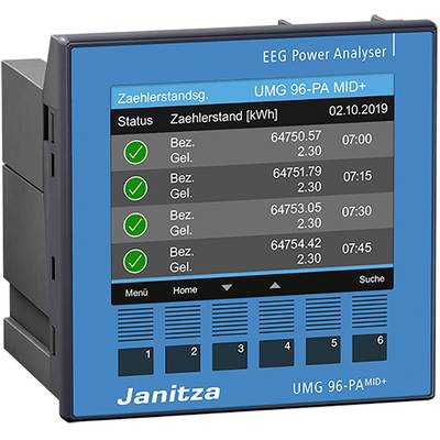 Analyseur de réseau modulaire extensible avec MID et vitesse de comptage Janitza UMG96-PA-MID+   