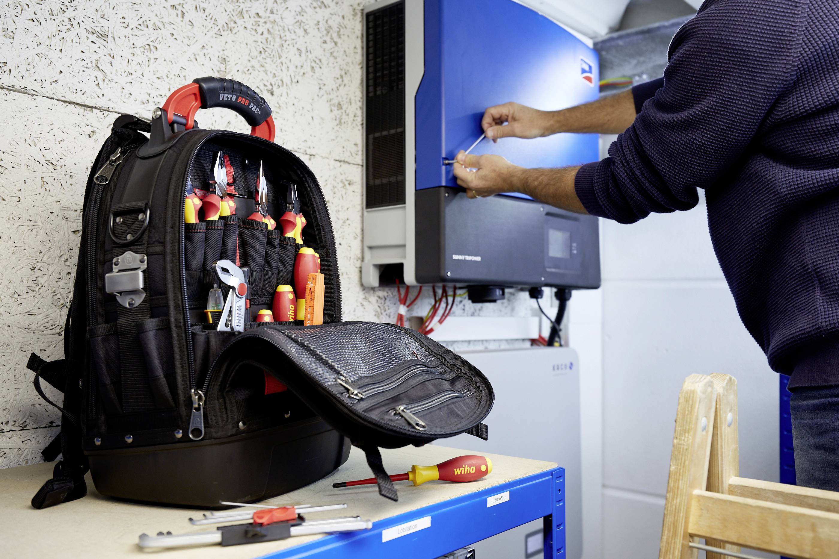 Wiha Set L electric 45153 pour électricien Sac à dos à outils équipé 26 pièces (l x H x P) 330 x 480 x 230 mm-11