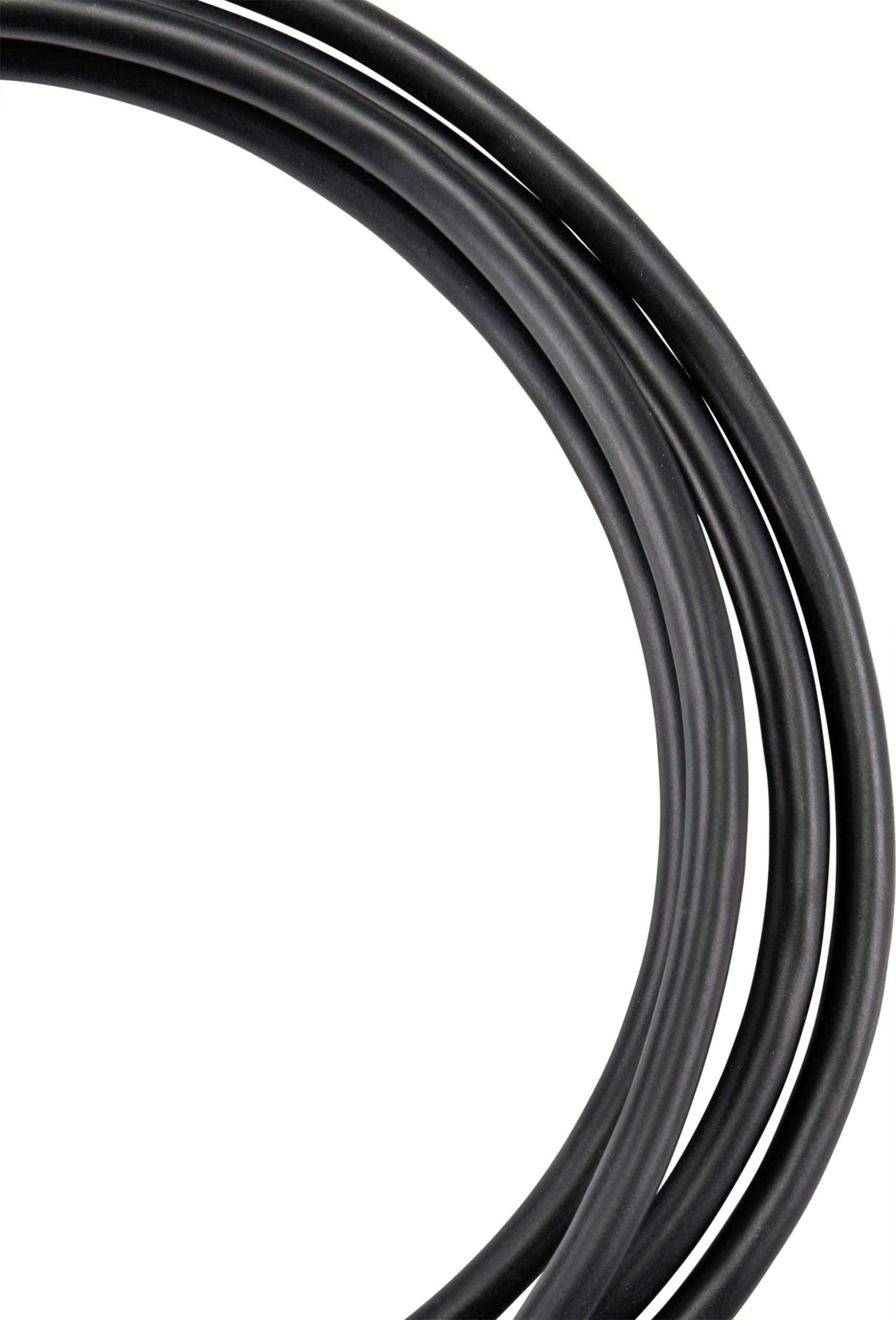 Câbles noirs sur fond blanc, enroulés étroitement.
