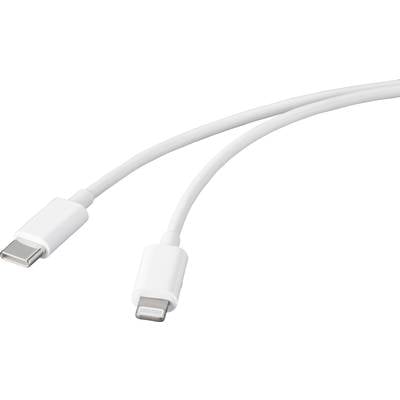 Basetech Câble USB USB 2.0 USB-C® mâle, Connecteur Lightning  2.00 m blanc  BT-2347612