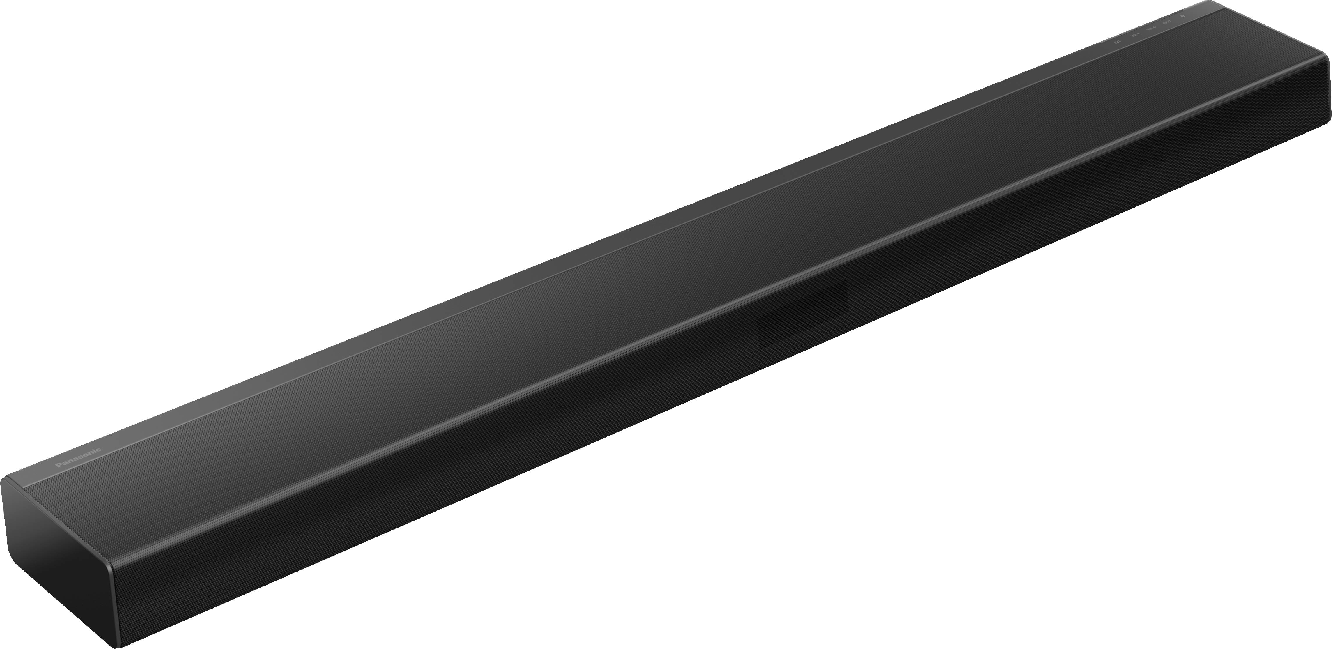 Une barre de son noire, rectangulaire, au design épuré et moderne, conçue pour améliorer la qualité sonore des téléviseurs ou des systèmes audio.