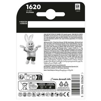 Pile bouton CR 1620 lithium Duracell 75 mAh 3 V 1 pc(s)-1