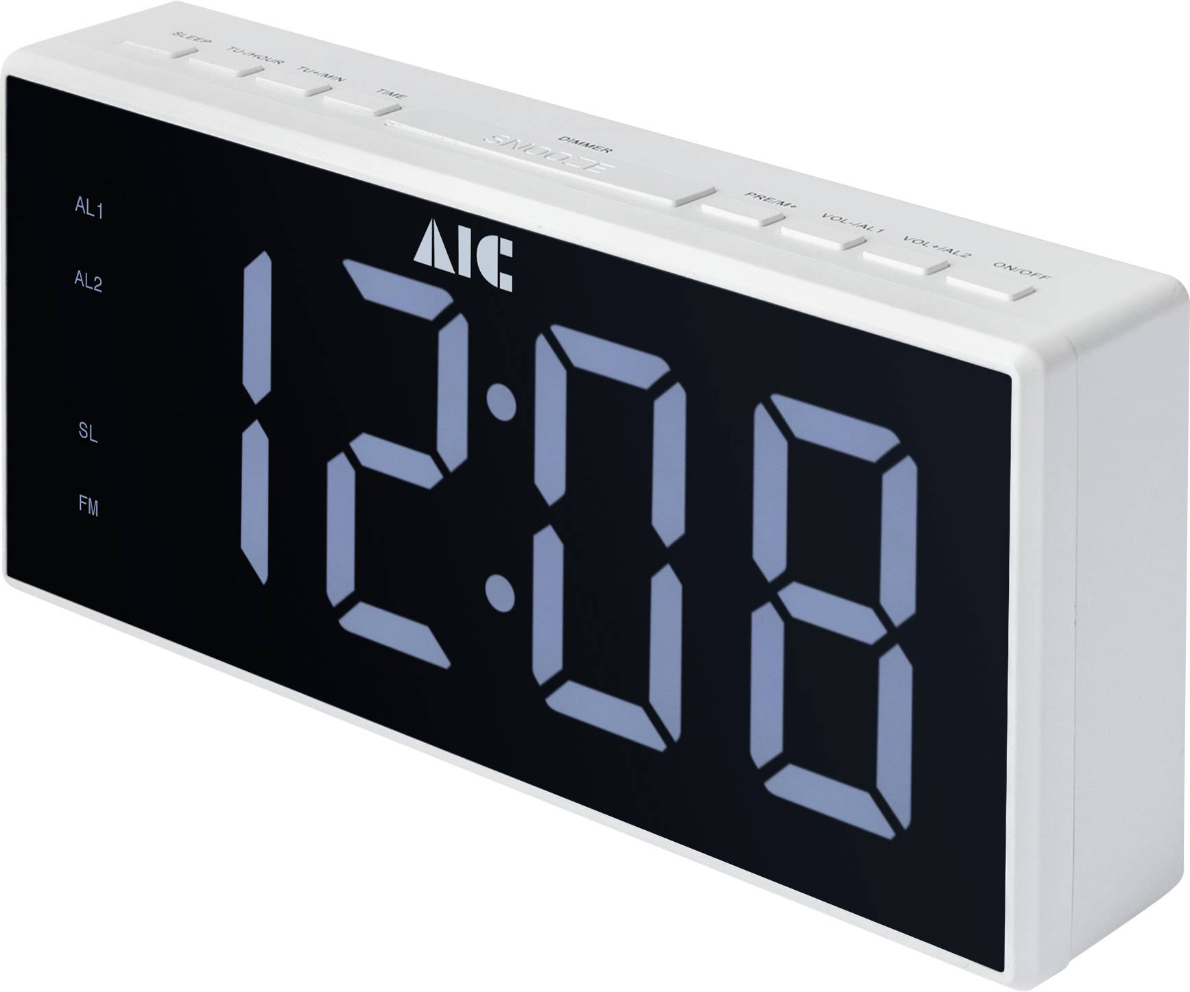 AIC 48XXL Radio-réveil FM fonction réveil blanc-2
