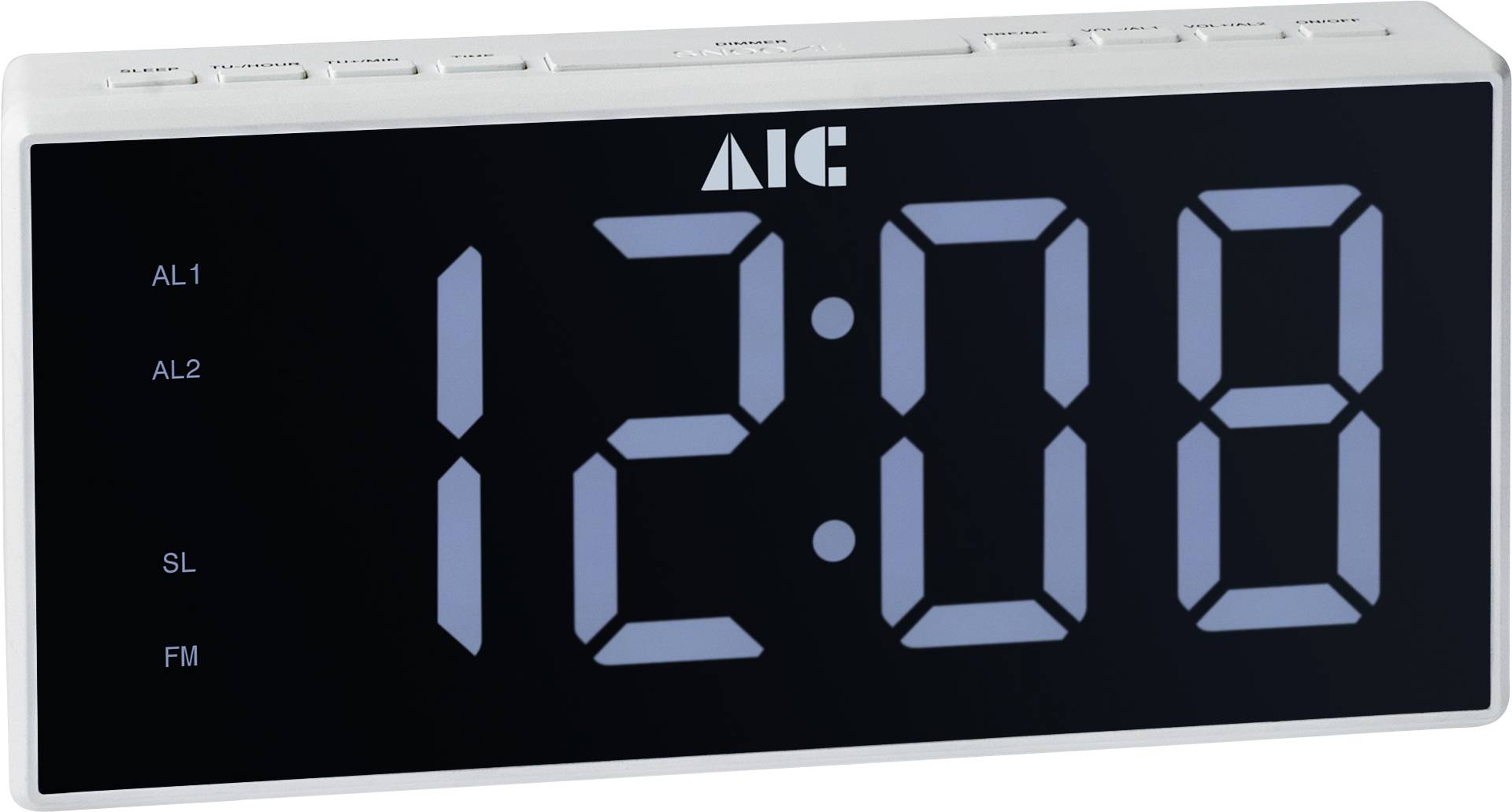 AIC 48XXL Radio-réveil FM fonction réveil blanc-3