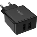 Ansmann HomeCharger HC212 Chargeur USB 12 W 2x USB-A noir intérieure