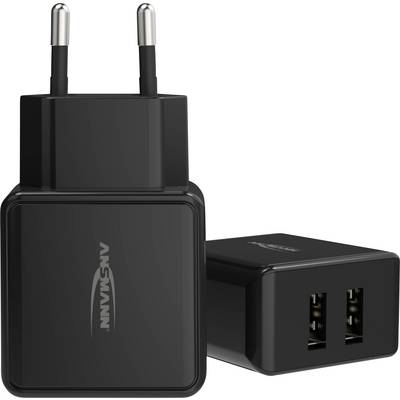 Deux chargeurs USB noirs avec une fiche européenne, chacun doté de deux ports USB.