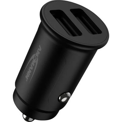 Chargeur de voiture USB noir à deux ports, adapté pour charger simultanément plusieurs appareils pendant le trajet.