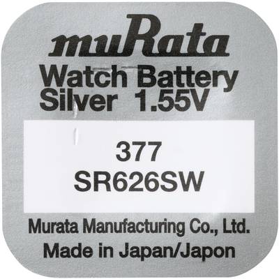Murata SR626SW-PBWW Pile bouton 377 oxyde d'argent 26 mAh 1.55 V 10 pc(s) -  Conrad Electronic France
