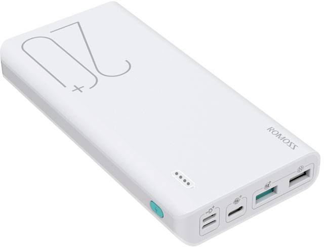 Romoss Sense 6+ Powerbank (batterie supplémentaire) 20000 mAh Fast Charge Li-Ion blanc affichage du statut