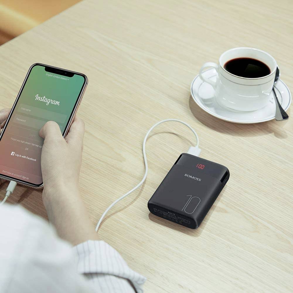 Romoss Ares 10 Powerbank (batterie supplémentaire) 10000 mAh Fast Charge Li-Ion noir Affichage du statut-2