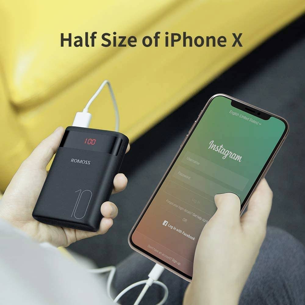 Romoss Ares 10 Powerbank (batterie supplémentaire) 10000 mAh Fast Charge Li-Ion noir Affichage du statut-4