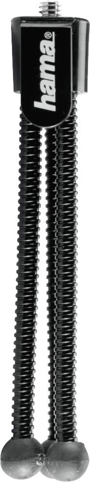 Trépied flexible noir avec filetage, adapté aux petites caméras ou smartphones. Nom de marque 'hama' visible sur la partie supérieure.