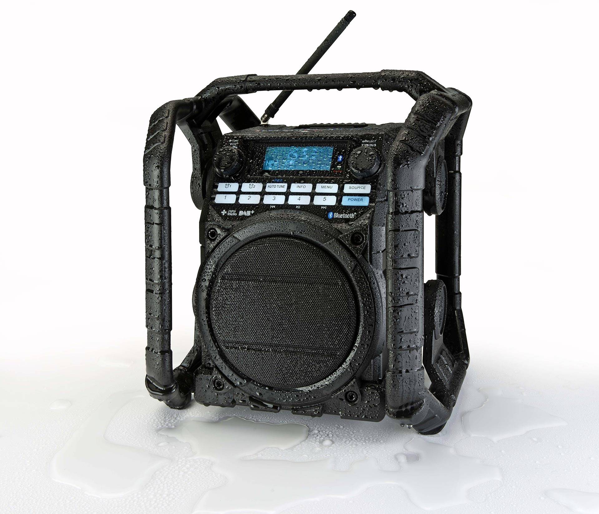 PerfectPro Teamplayer 2 Radio de chantier FM, DAB+ Bluetooth, AUX, DAB+, FM  fonction de charge de la batterie, résistan-3