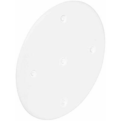 Couvercle blanc simple, rond, avec cinq points de fixation, probablement utilisé pour un récipient ou un tube.