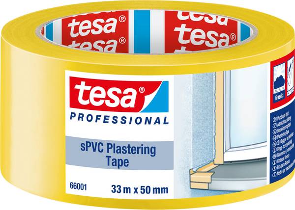 tesa SPVC 66001-00001-00 Bande adhésive de plâtrage tesa® Professional jaune (L x l) 33 m x 50 mm 1 pc(s)