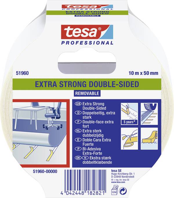 tesa EXTRA STRONG 51960-00000-11 Ruban de pose tesa® Professional translucide (L x l) 10 m x 50 mm 1 pc(s)