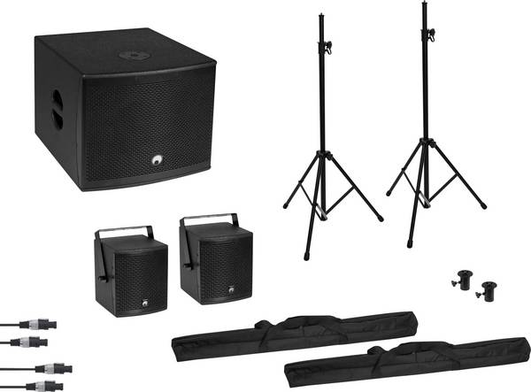 Omnitronic Molly 2.1 Set enceintes PA actives avec caisson de graves, Bluetooth