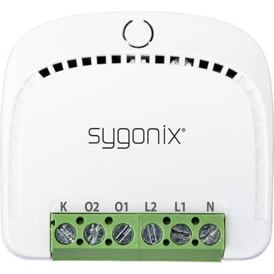 Couvercle de thermostat Sygonix blanc avec bornes vertes pour câbles. Adapté pour le contrôle du chauffage dans les espaces résidentiels.