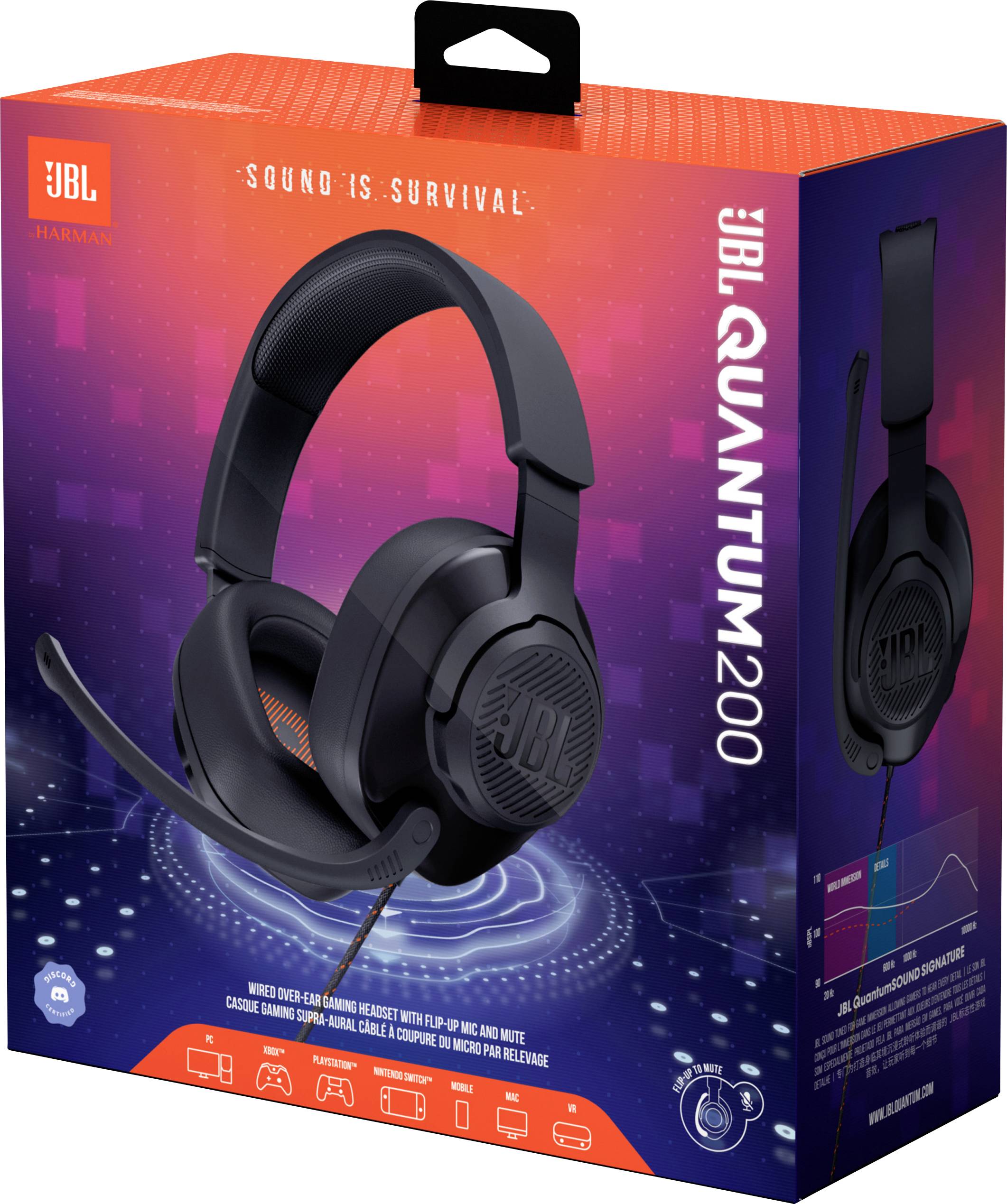 JBL QUANTUM 200 Micro-casque supra-auriculaire filaire Stereo noir Gaming-11