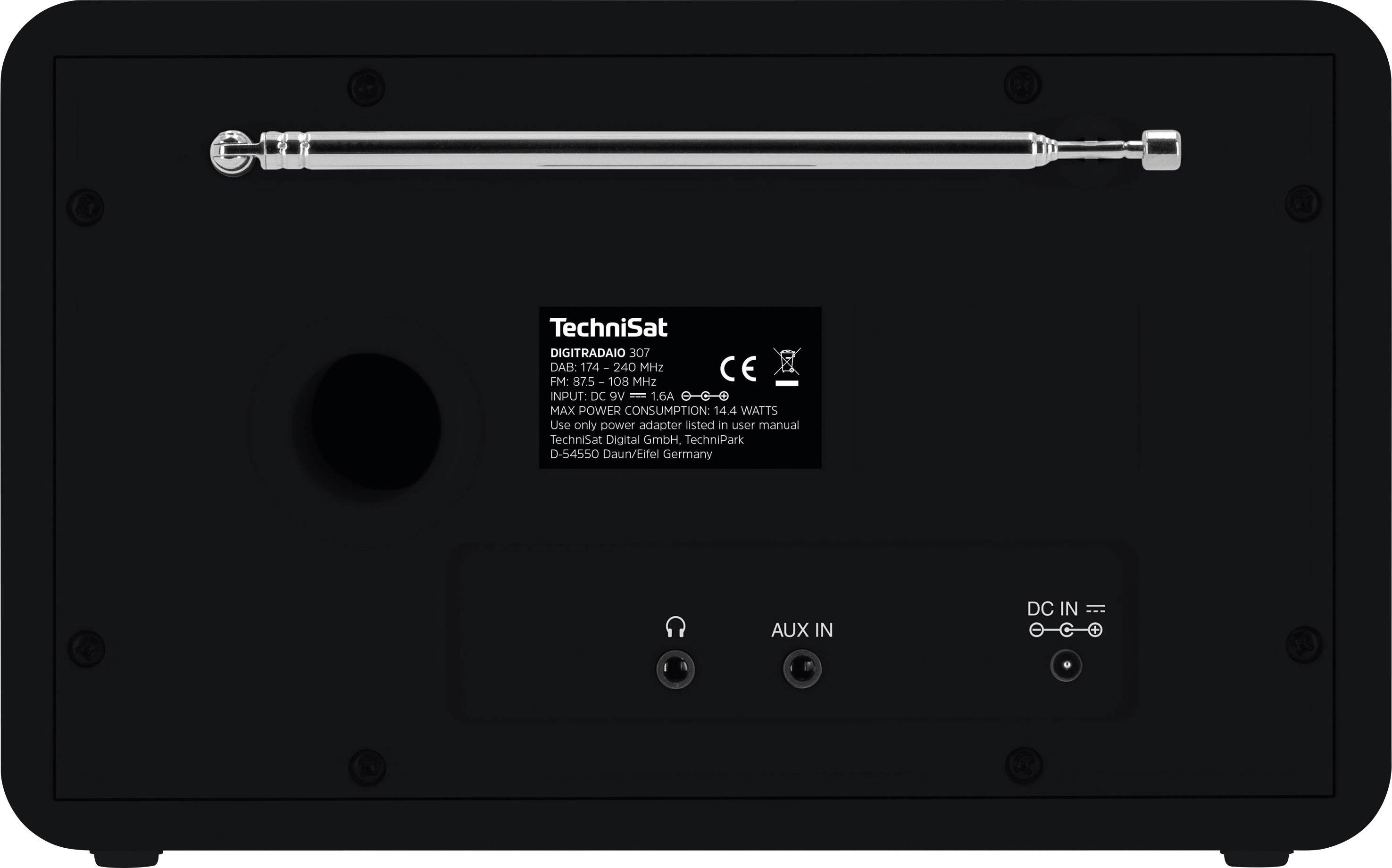 TechniSat DIGITRADIO 307 Radio de table DAB+, FM AUX fonction réveil noir-1