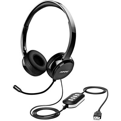 Mipow 071 Micro-casque supra-auriculaire filaire Stereo blanc Suppression du bruit du microphone volume réglable, mise e-0
