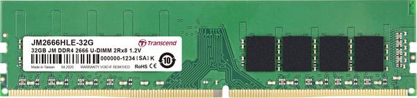Transcend JetRAM Module mémoire pour PC   DDR4 32 GB 1 x 32 GB  2666 MHz DIMM 288 broches CL19 JM2666HLE-32G