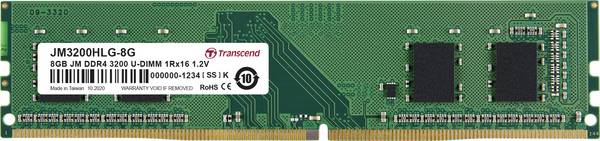 Transcend JetRAM Module mémoire pour PC   DDR4 8 GB 1 x 8 GB  3200 MHz DIMM 288 broches  JM3200HLG-8G