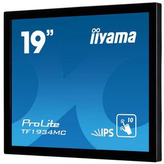 Un moniteur iiyama de 19 pouces, modèle ProLite TF1934MC, avec écran tactile 10 points et technologie IPS.