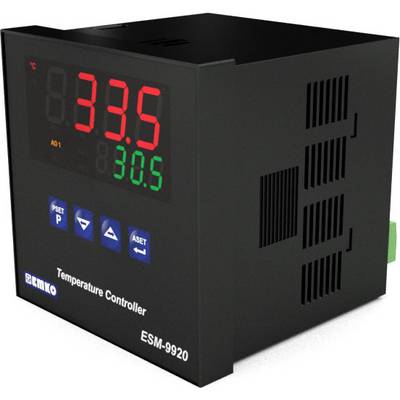 Régulateur de température ESM-9920 avec affichage numérique. Affiche 33,5°C et 30,5°C. Touches de réglage et de navigation sur la face avant.